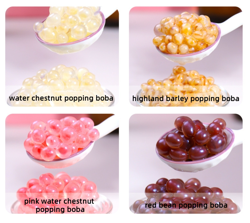 Highland Barley Water Chestnut Red bean popping boba juice ball 7